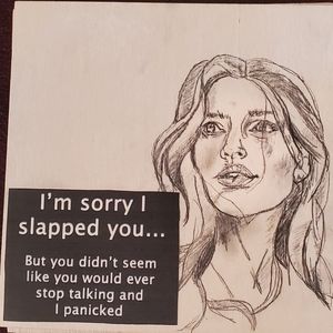 Hand-painted Irene Morgan Wood Tiles,  5 x 5 inches